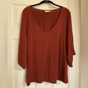 Anthropologie Deletta Rust Knit Top Large